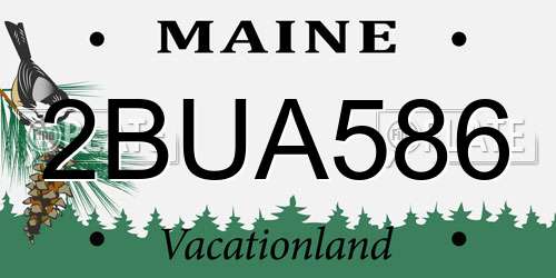 2BUA586 Maine License Plate