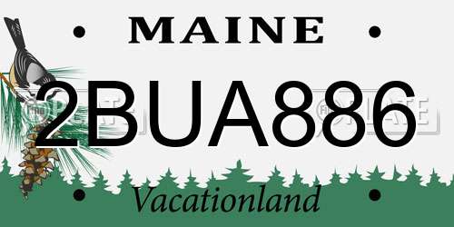 2BUA886 Maine License Plate