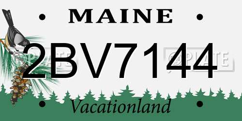 2BV7144 Maine License Plate
