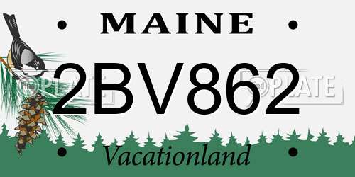 2BV862 Maine License Plate