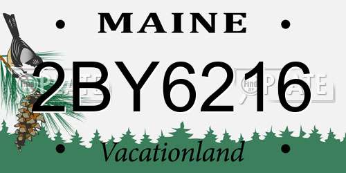 2BY6216 Maine License Plate