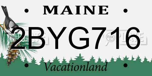 2BYG716 Maine License Plate