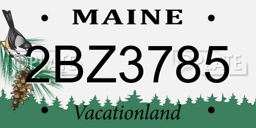 2BZ3785 Maine License Plate