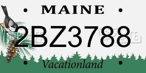 2BZ3788 Maine License Plate
