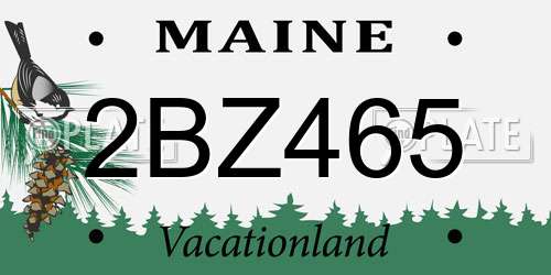 2BZ465 Maine License Plate