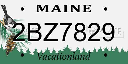 2BZ7829 Maine License Plate