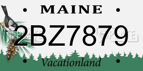 2BZ7879 Maine License Plate