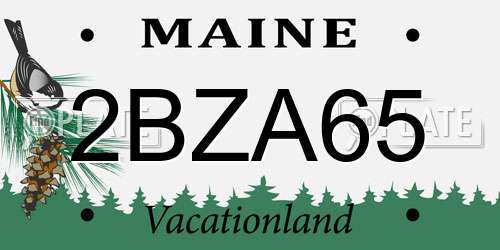 2BZA65 Maine License Plate