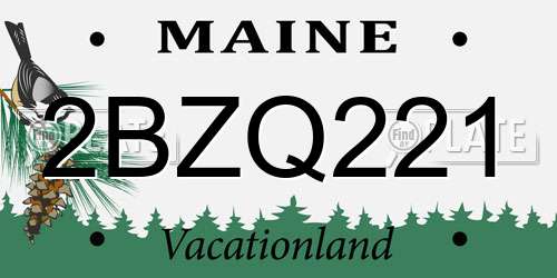 2BZQ221 Maine License Plate