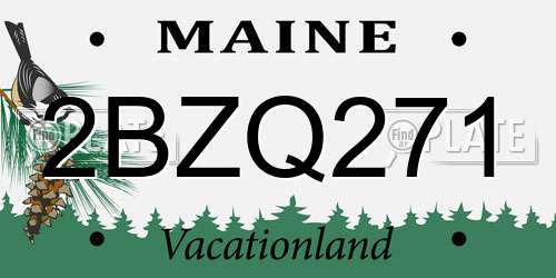 2BZQ271 Maine License Plate