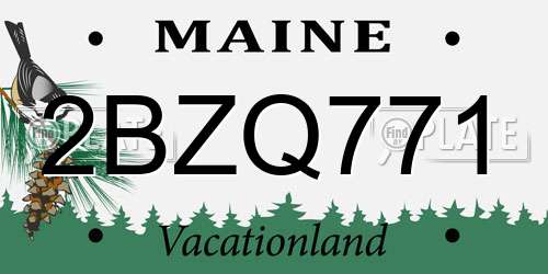 2BZQ771 Maine License Plate