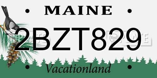 2BZT829 Maine License Plate