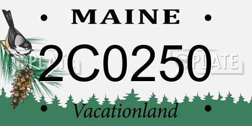 2C0250 Maine License Plate