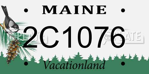 2C1076 Maine License Plate