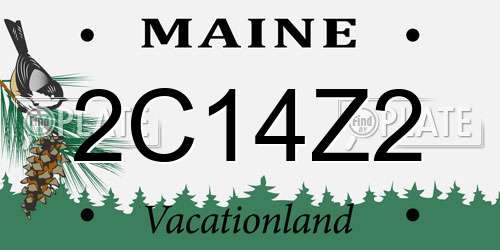2C14Z2 Maine License Plate