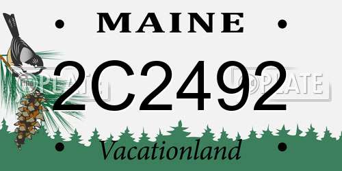 2C2492 Maine License Plate