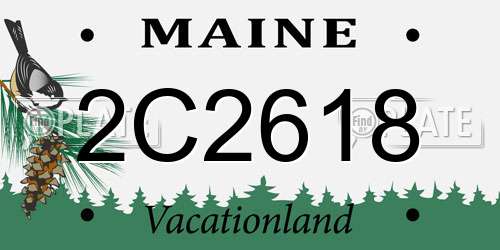 2C2618 Maine License Plate