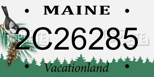 2C26285 Maine License Plate