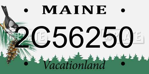 2C56250 Maine License Plate
