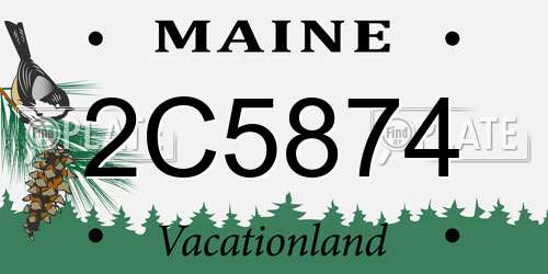 2C5874 Maine License Plate