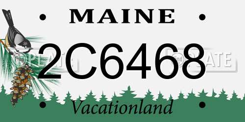 2C6468 Maine License Plate