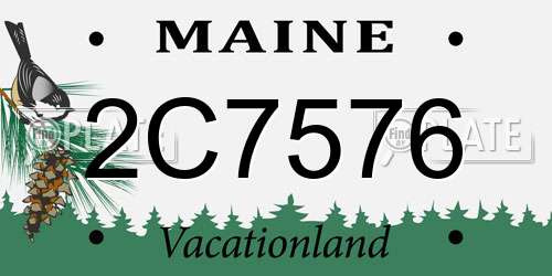 2C7576 Maine License Plate