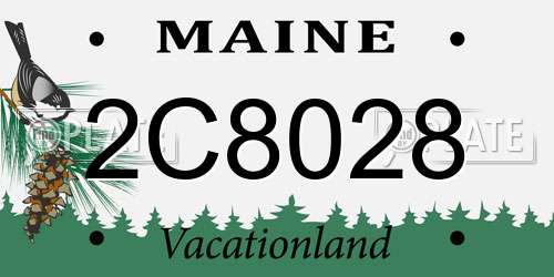 2C8028 Maine License Plate