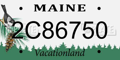 2C86750 Maine License Plate