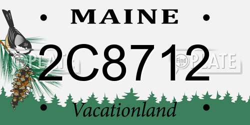 2C8712 Maine License Plate