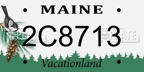 2C8713 Maine License Plate