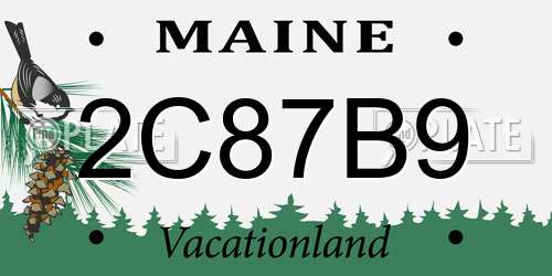 2C87B9 Maine License Plate