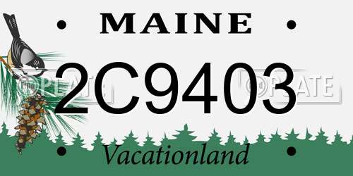 2C9403 Maine License Plate
