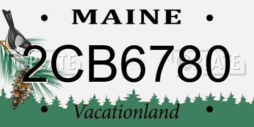 2CB6780 Maine License Plate