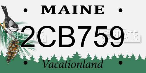 2CB759 Maine License Plate