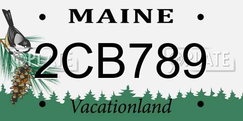 2CB789 Maine License Plate