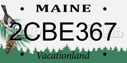 2CBE367 Maine License Plate