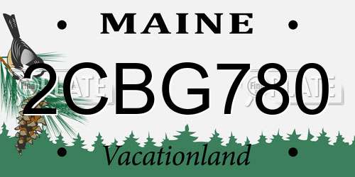 2CBG780 Maine License Plate