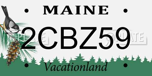 2CBZ59 Maine License Plate
