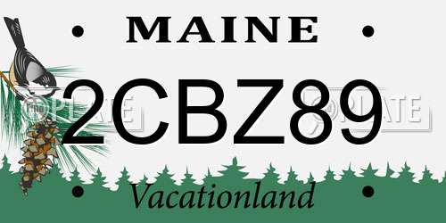2CBZ89 Maine License Plate