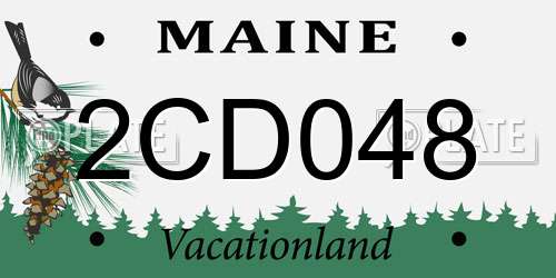 2CD048 Maine License Plate