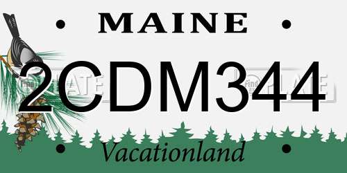 2CDM344 Maine License Plate