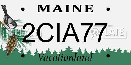 2CIA77 Maine License Plate