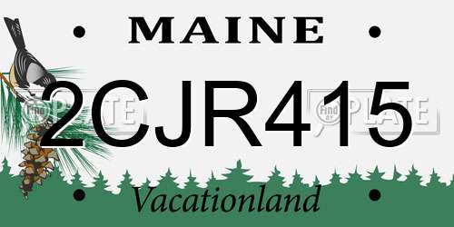 2CJR415 Maine License Plate