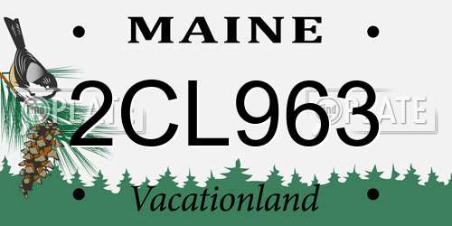 2CL963 Maine License Plate