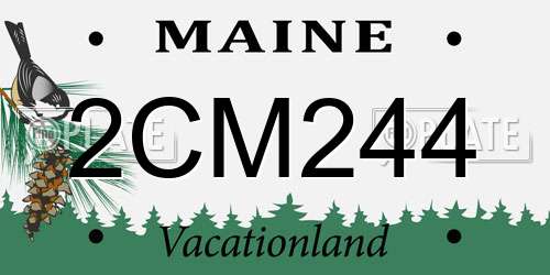 2CM244 Maine License Plate