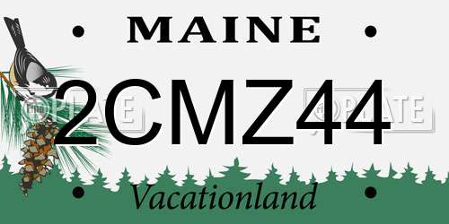 2CMZ44 Maine License Plate