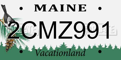 2CMZ991 Maine License Plate