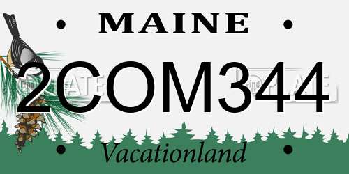 2COM344 Maine License Plate