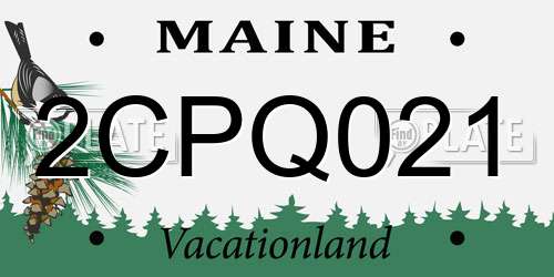 2CPQ021 Maine License Plate