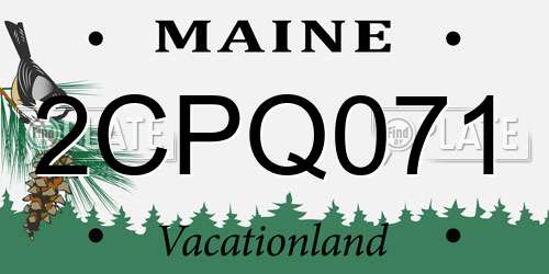 2CPQ071 Maine License Plate